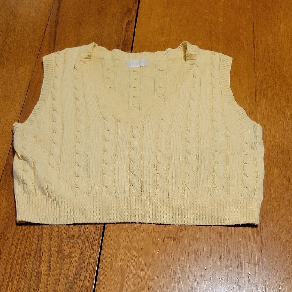 Altar'd State Yellow V-Neck Sweater Vest